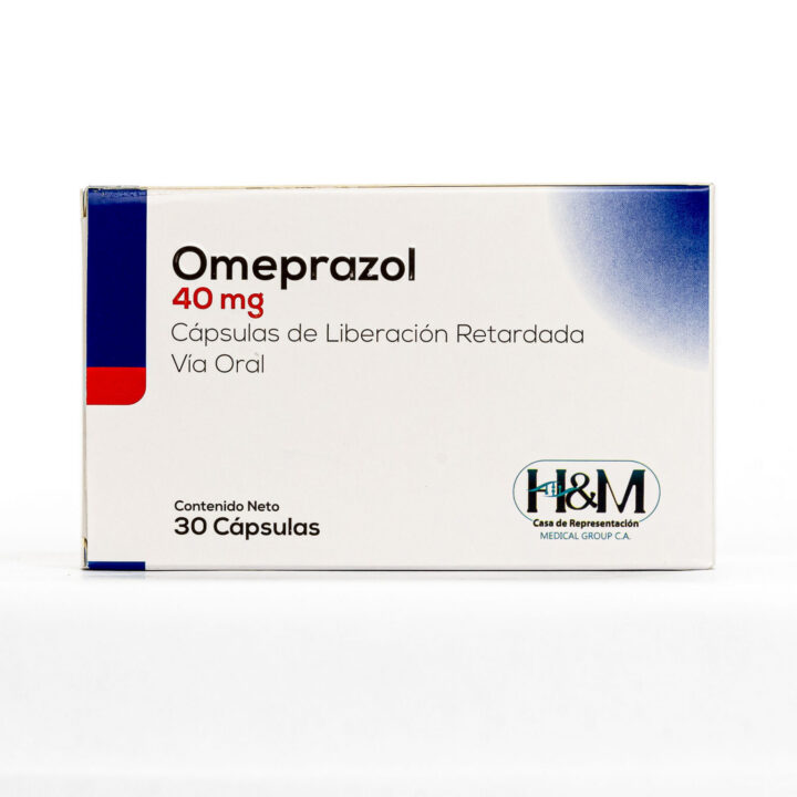 Omeprazol 40 mg – Protector gástrico utilizado para reducir la acidez y el reflujo bajo supervisión médica.