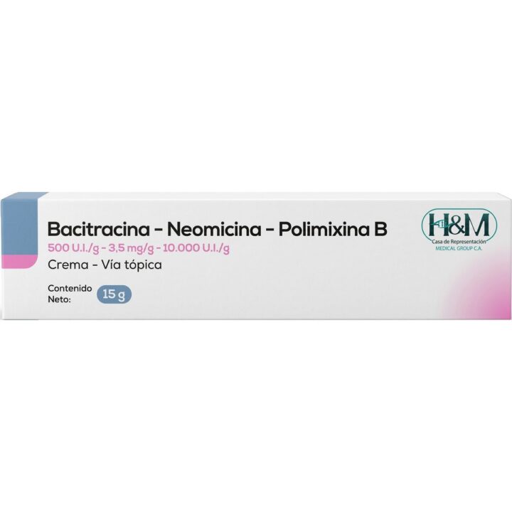Bacitracina + Neomicina + Polimixina B 500 UI/g – 3,5 mg/g – 10.000 UI/g crema