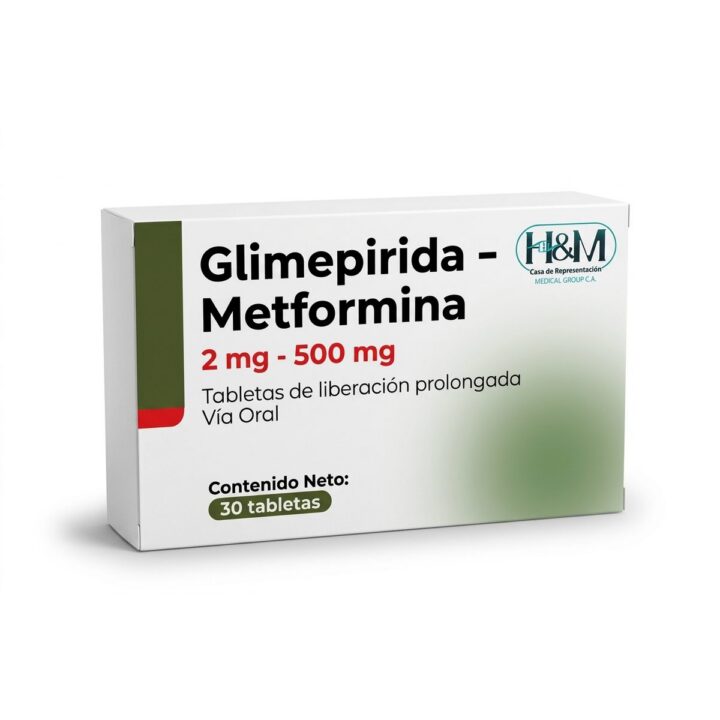 Glimepirida + Metformina 2 mg/500 mg tabletas