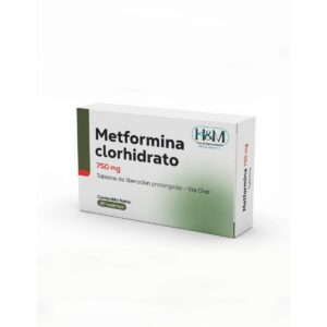Metformina Clorhidrato 750 mg tabletas de liberación prolongada